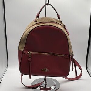 Coach Two-Tone Red and Tan Backpack